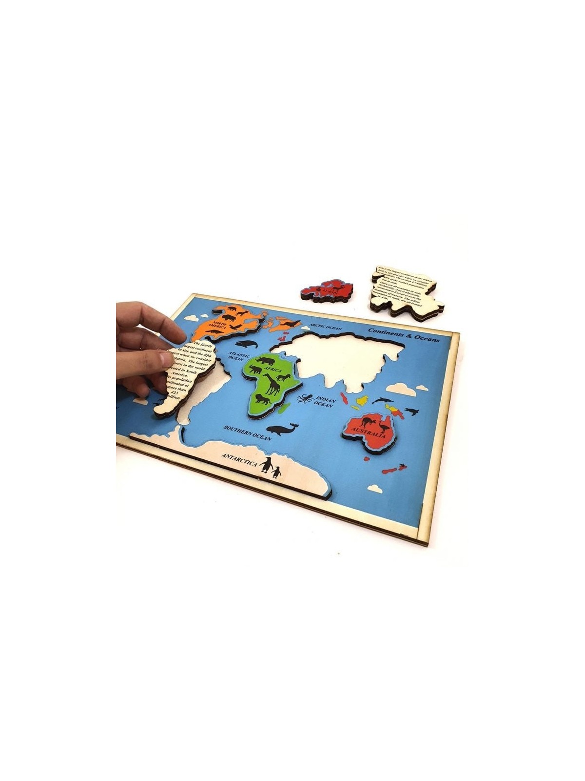 Educational Continents & Oceans Wooden Puzzle