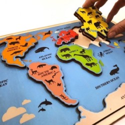 Educational Continents & Oceans Wooden Puzzle