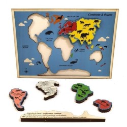 Educational Continents & Oceans Wooden Puzzle