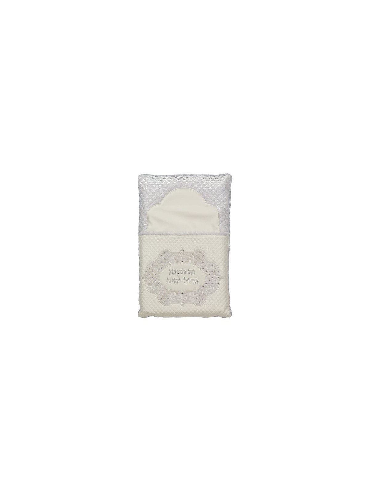 Faux Leather Bris Pillow With Filigree Design and Inscription