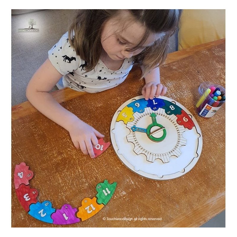 Educational Wooden DIY Clock Puzzle