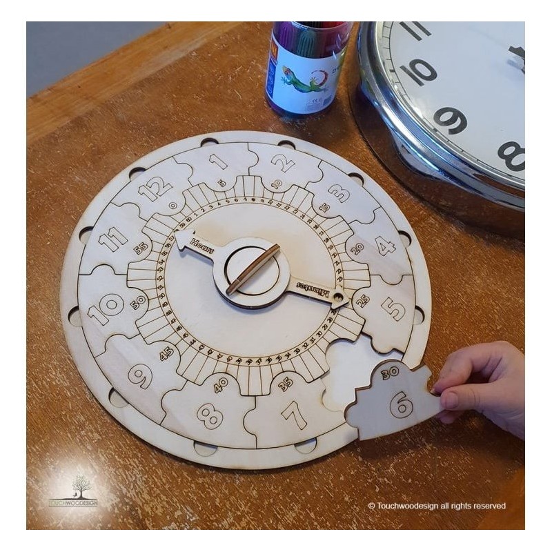 Educational Wooden DIY Clock Puzzle