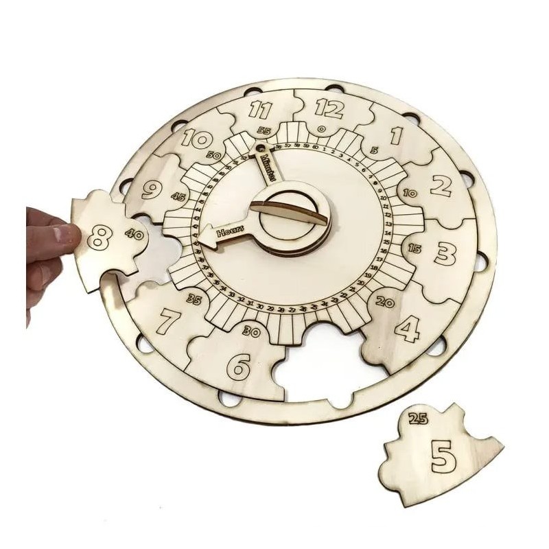 Educational Wooden DIY Clock Puzzle