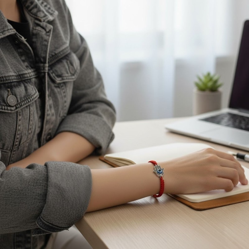 Red String Bracelet with Hamsa (Kabbalah)
