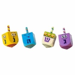 Set of 50 Painted Wooden Dreidels (Assorted Colors)