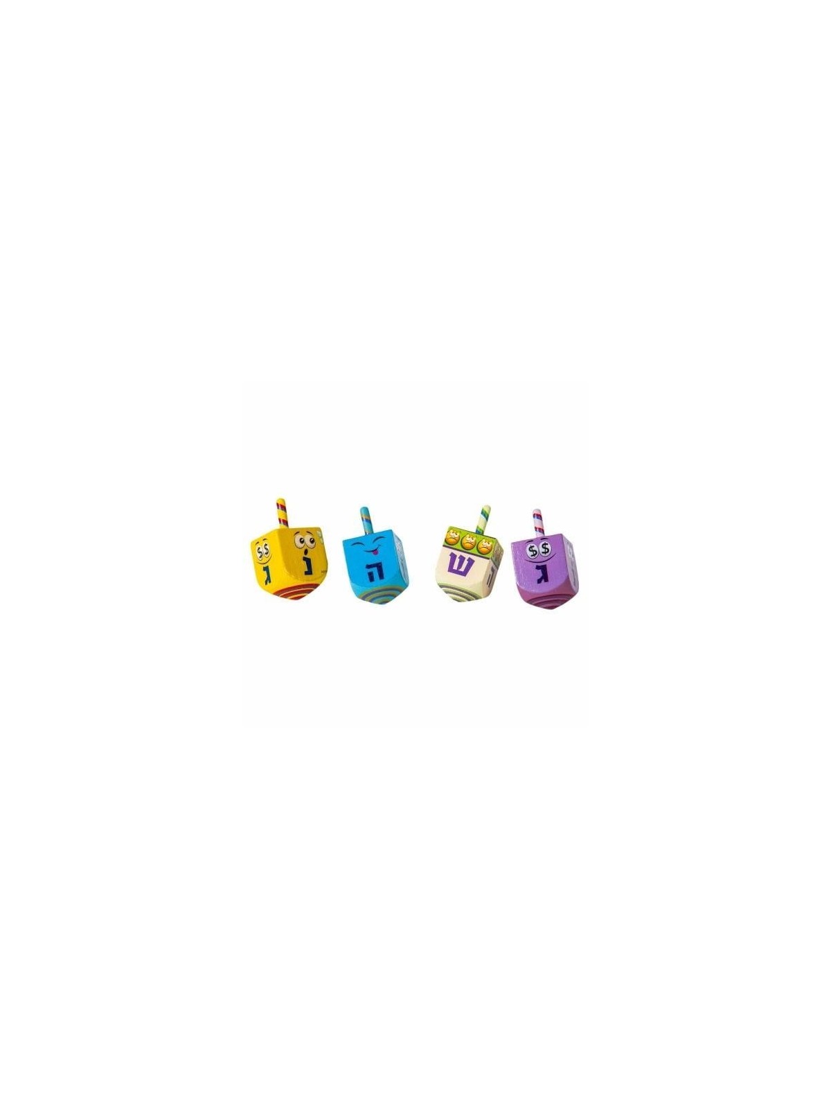 Set of 50 Painted Wooden Dreidels (Assorted Colors)