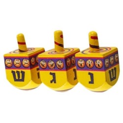 Set of 50 Painted Wooden Dreidels (Assorted Colors)