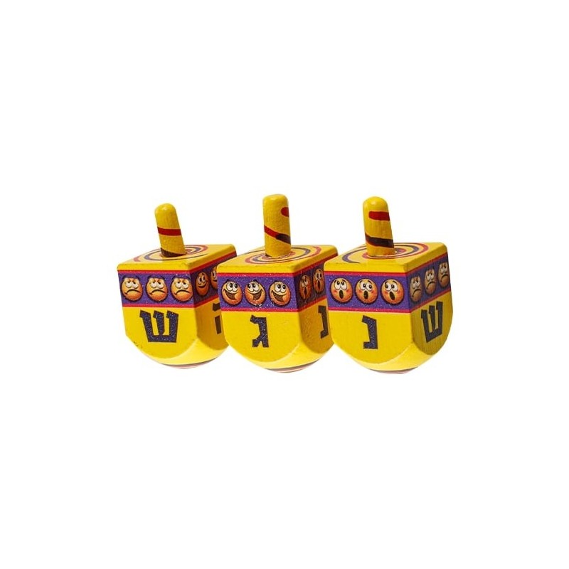 Set of 50 Painted Wooden Dreidels (Assorted Colors)