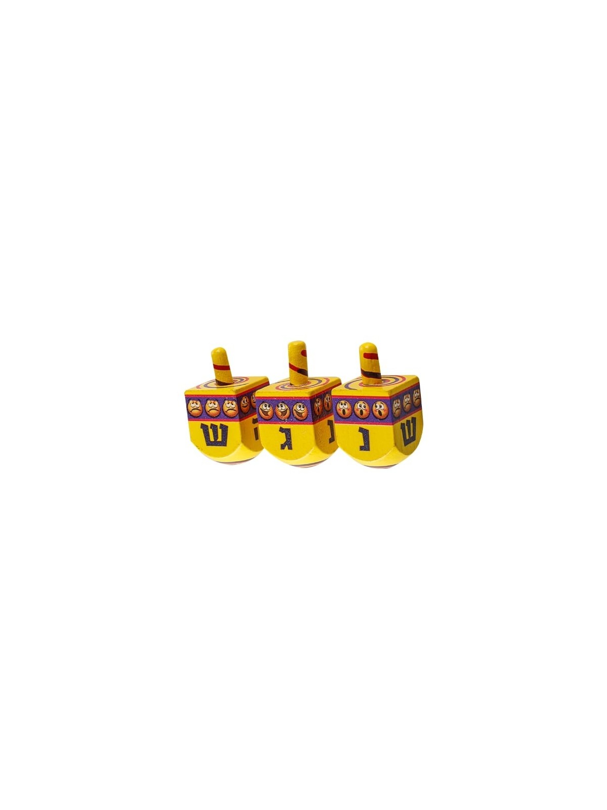 Set of 50 Painted Wooden Dreidels (Assorted Colors)
