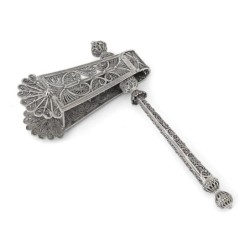 Shoham Yemenite Art Ornate Sterling Silver Filigree Purim Grogger (Noi