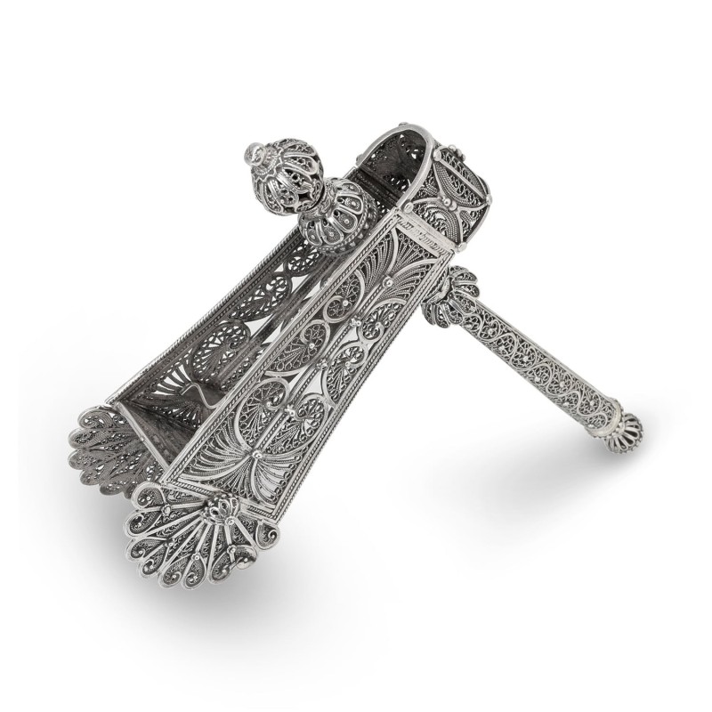 Shoham Yemenite Art Ornate Sterling Silver Filigree Purim Grogger (Noi