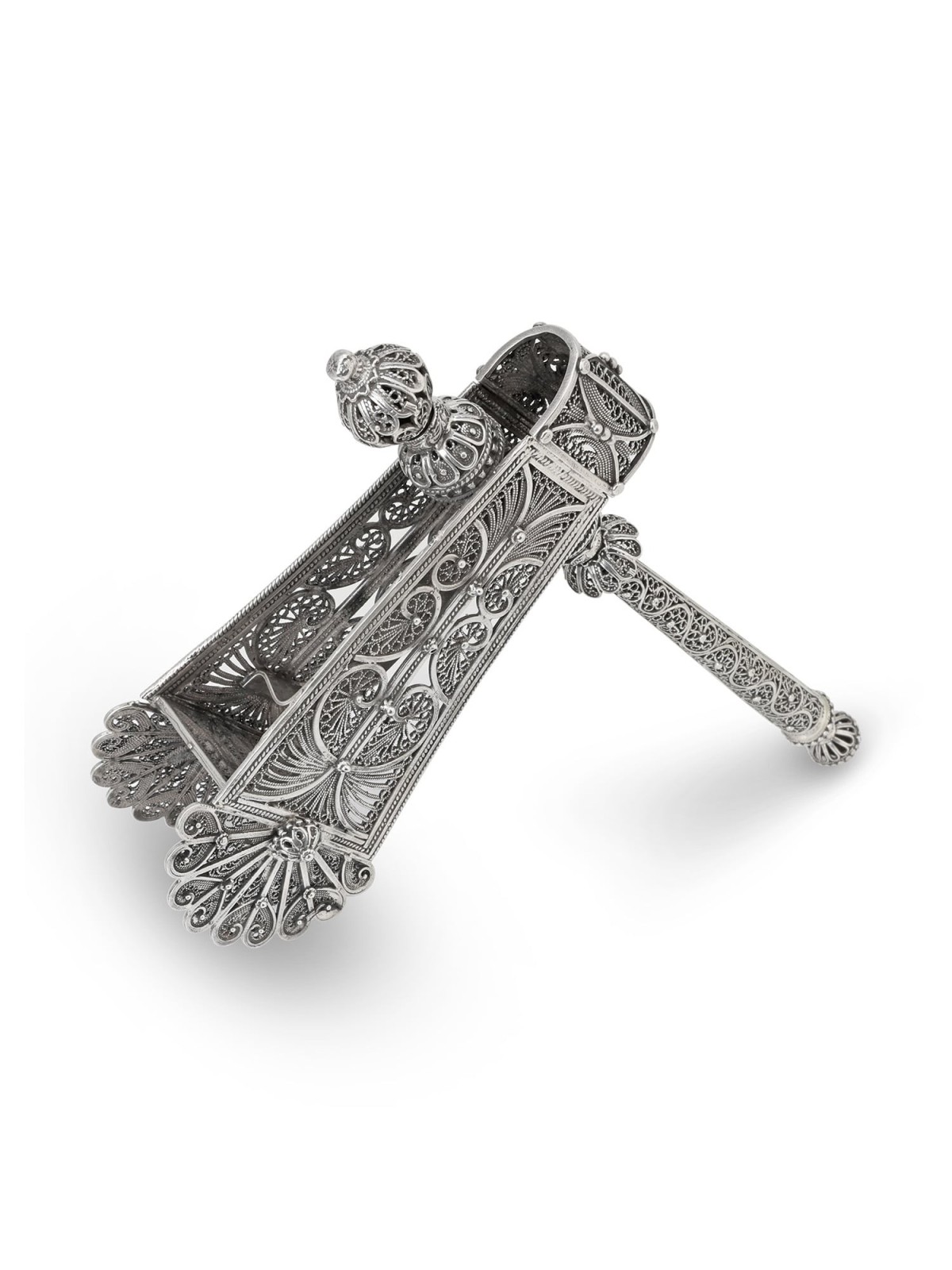 Shoham Yemenite Art Ornate Sterling Silver Filigree Purim Grogger (Noi