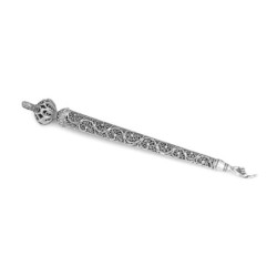 Traditional Yemenite Art Handcrafted Sterling Silver Torah Pointer Wit