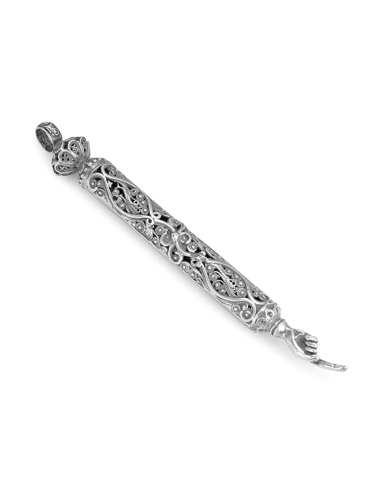 Traditional Yemenite Art Handcrafted Sterling Silver Torah Pointer Wit