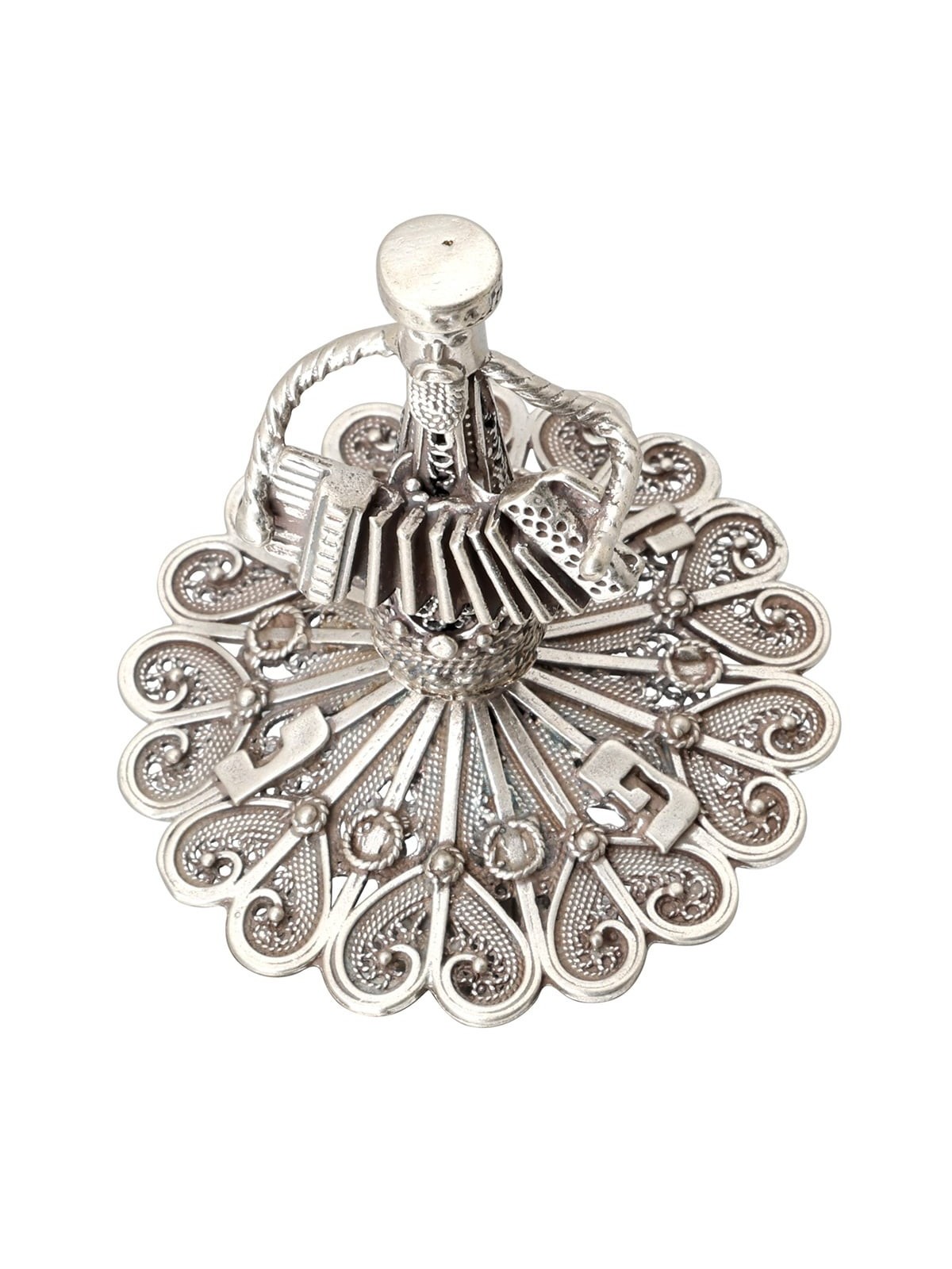 Sterling Silver Klezmer Accordion Player Dreidel