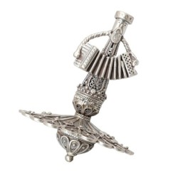 Sterling Silver Klezmer Accordion Player Dreidel