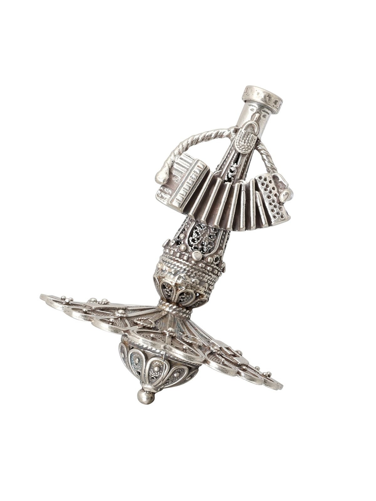 Sterling Silver Klezmer Accordion Player Dreidel