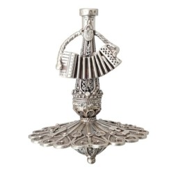 Sterling Silver Klezmer Accordion Player Dreidel