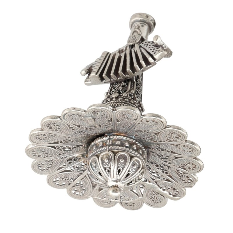 Sterling Silver Klezmer Accordion Player Dreidel