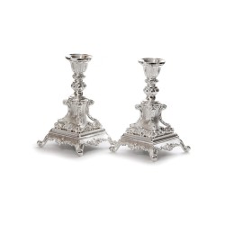 Silver Plated Shabbat Candlesticks Decor... | Traditional Candlesticks
