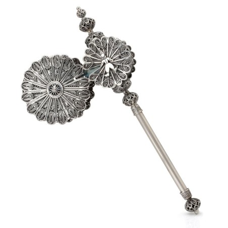 Traditional Yemenite Art Large Handcrafted Sterling Silver Purim Grogg