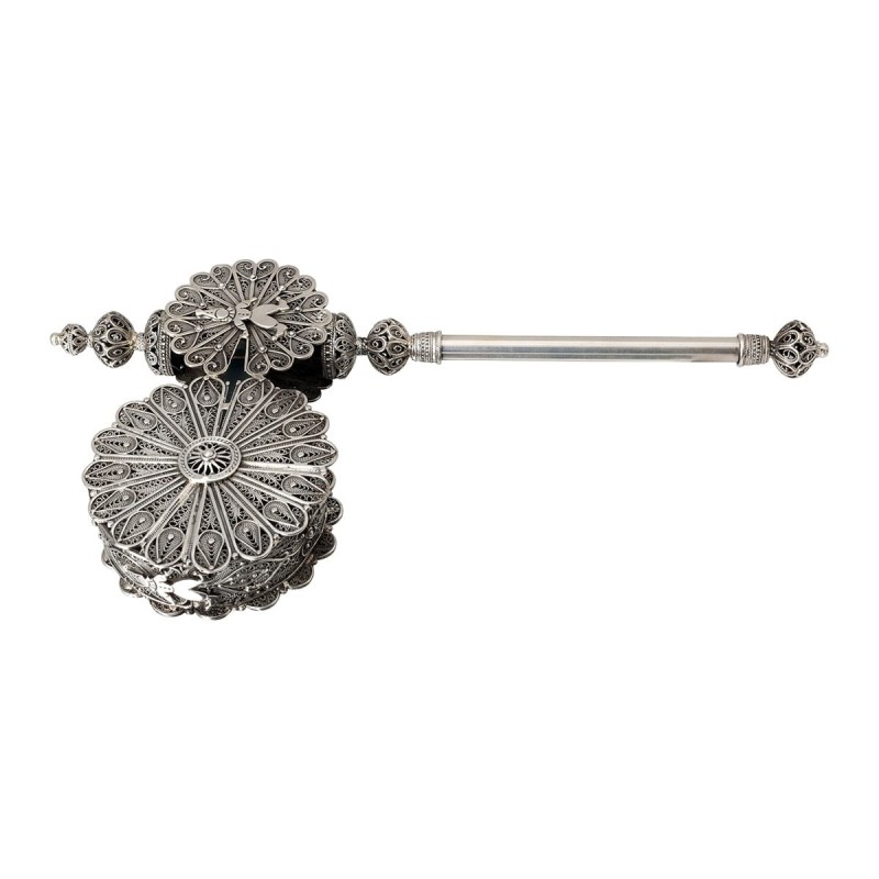 Traditional Yemenite Art Large Handcrafted Sterling Silver Purim Grogg