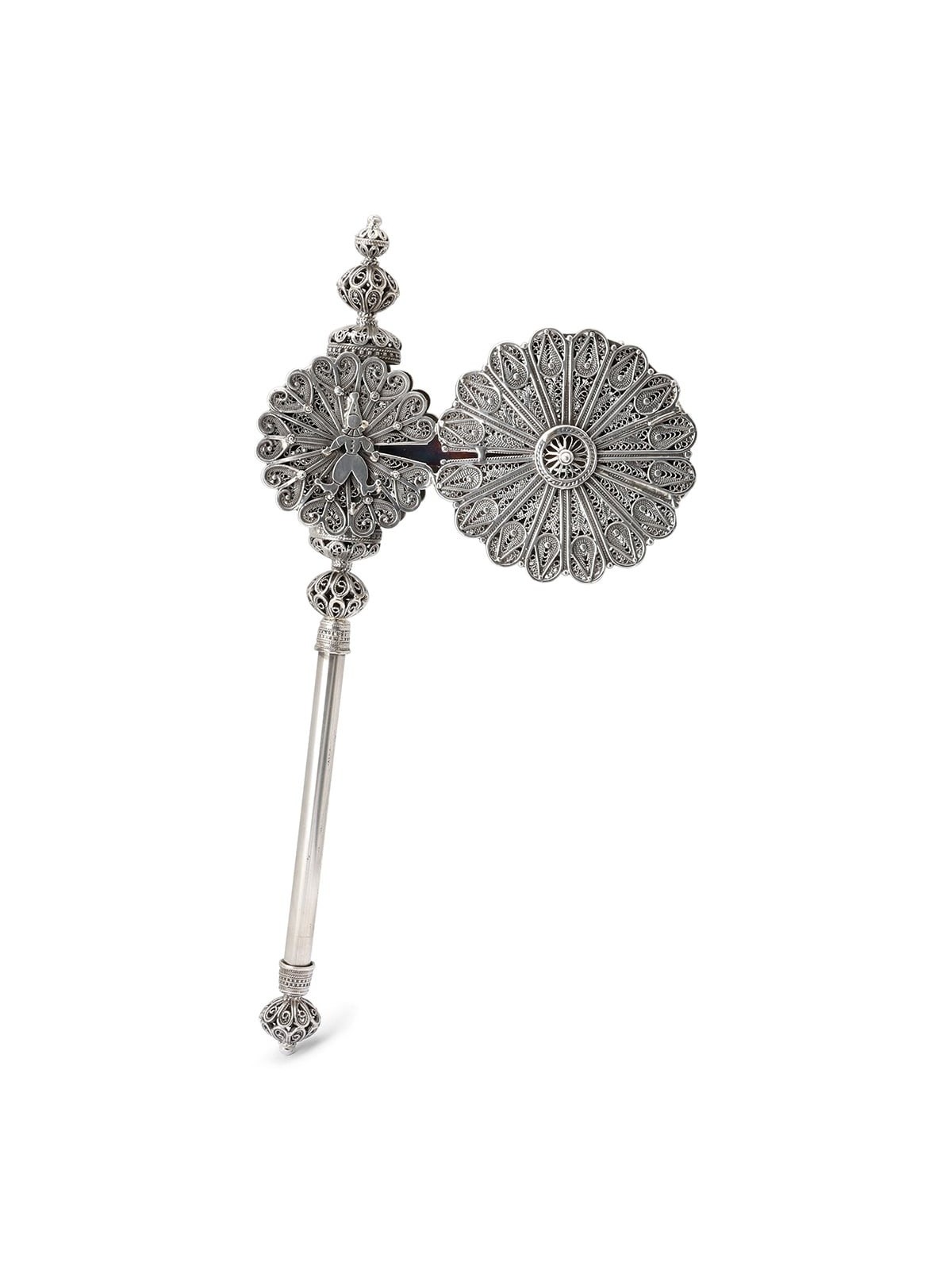 Traditional Yemenite Art Large Handcrafted Sterling Silver Purim Grogg