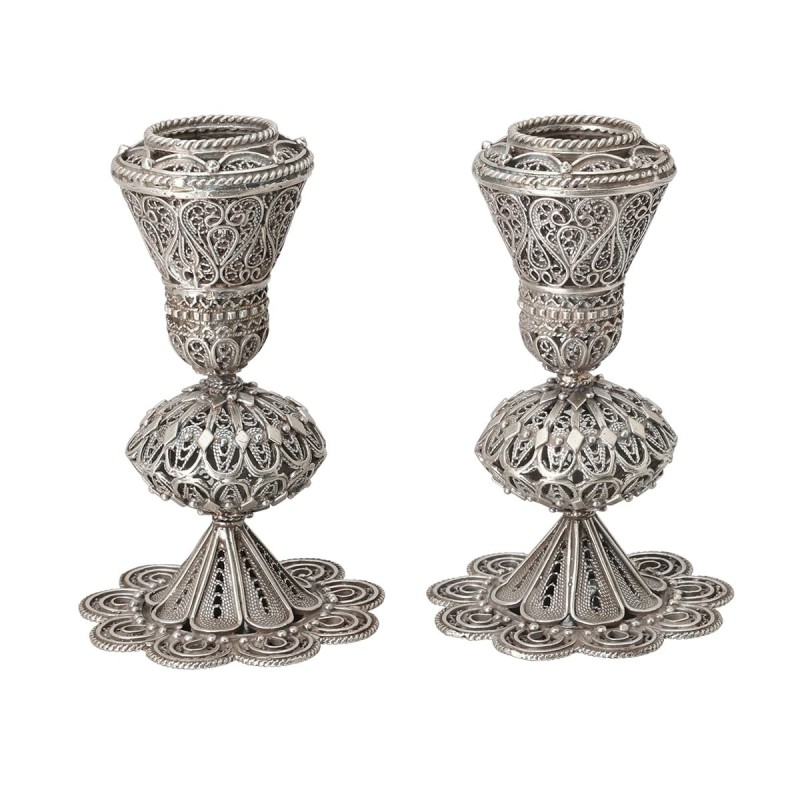 Traditional Yemenite Art Large Handcrafted Sterling Silver Shabbat Can