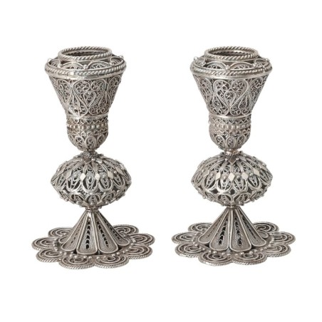Traditional Yemenite Art Large Handcrafted Sterling Silver Shabbat Can
