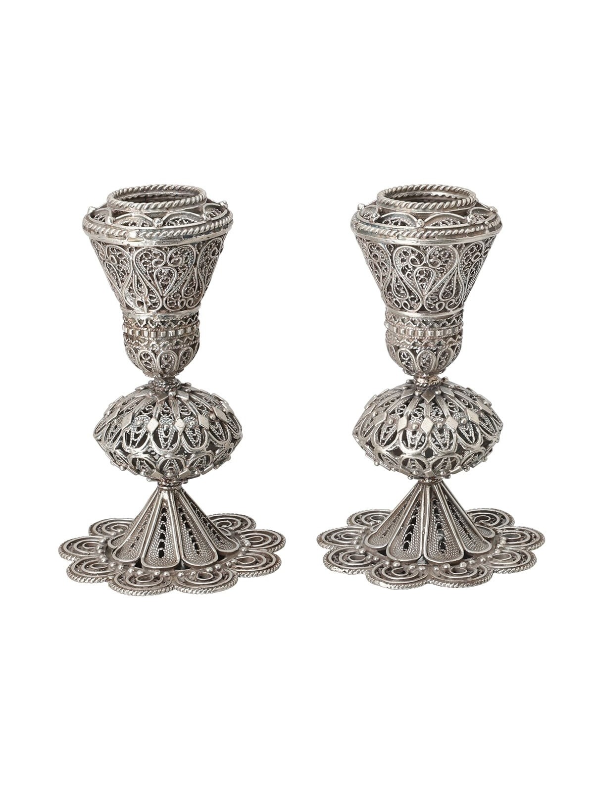 Traditional Yemenite Art Large Handcrafted Sterling Silver Shabbat Can