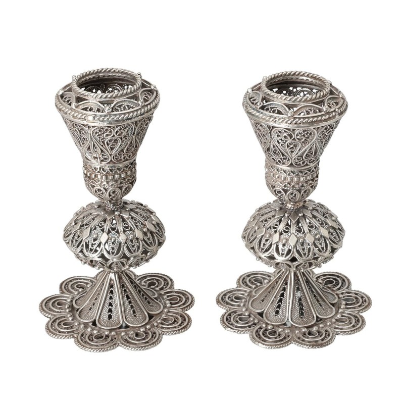 Traditional Yemenite Art Large Handcrafted Sterling Silver Shabbat Can