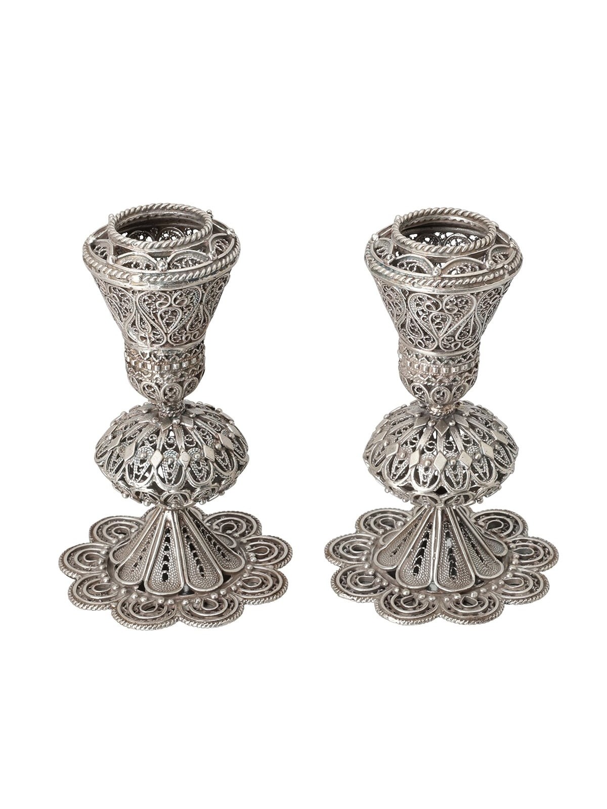 Traditional Yemenite Art Large Handcrafted Sterling Silver Shabbat Can