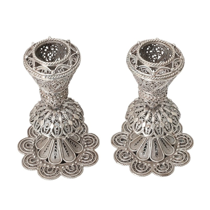 Traditional Yemenite Art Large Handcrafted Sterling Silver Shabbat Can