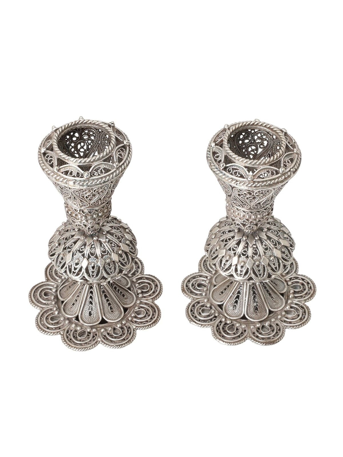 Traditional Yemenite Art Large Handcrafted Sterling Silver Shabbat Can