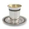 Handcrafted Sterling Silver Polished Kiddush Cup With Filigree Design