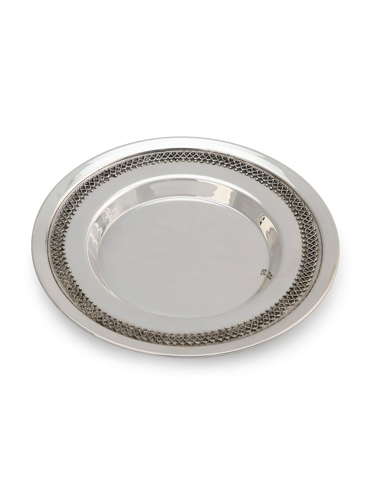 Handcrafted Sterling Silver Polished Kiddush Cup With Filigree Design