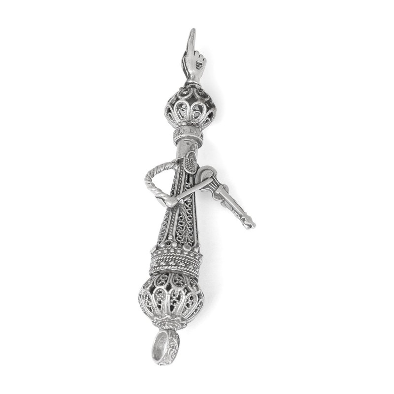 Traditional Yemenite Art Handcrafted Sterling Silver Klezmer Violinist