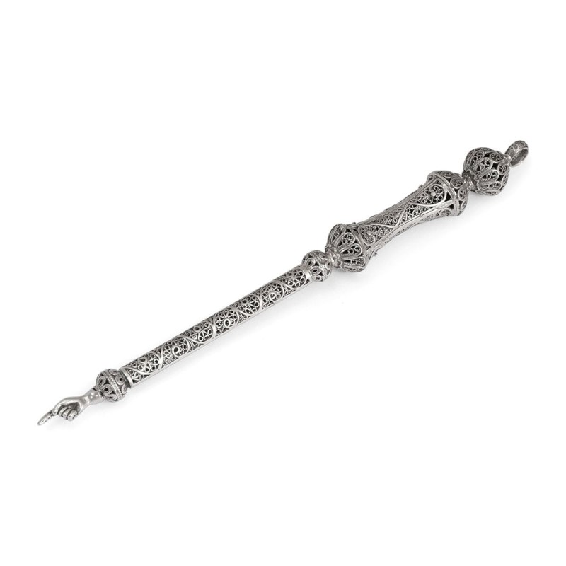 Traditional Yemenite Art Large Handcrafted Sterling Silver Filigreed Y