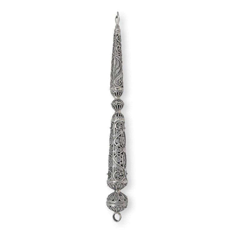 Traditional Yemenite Art Large Handcrafted Sterling Silver Torah Point