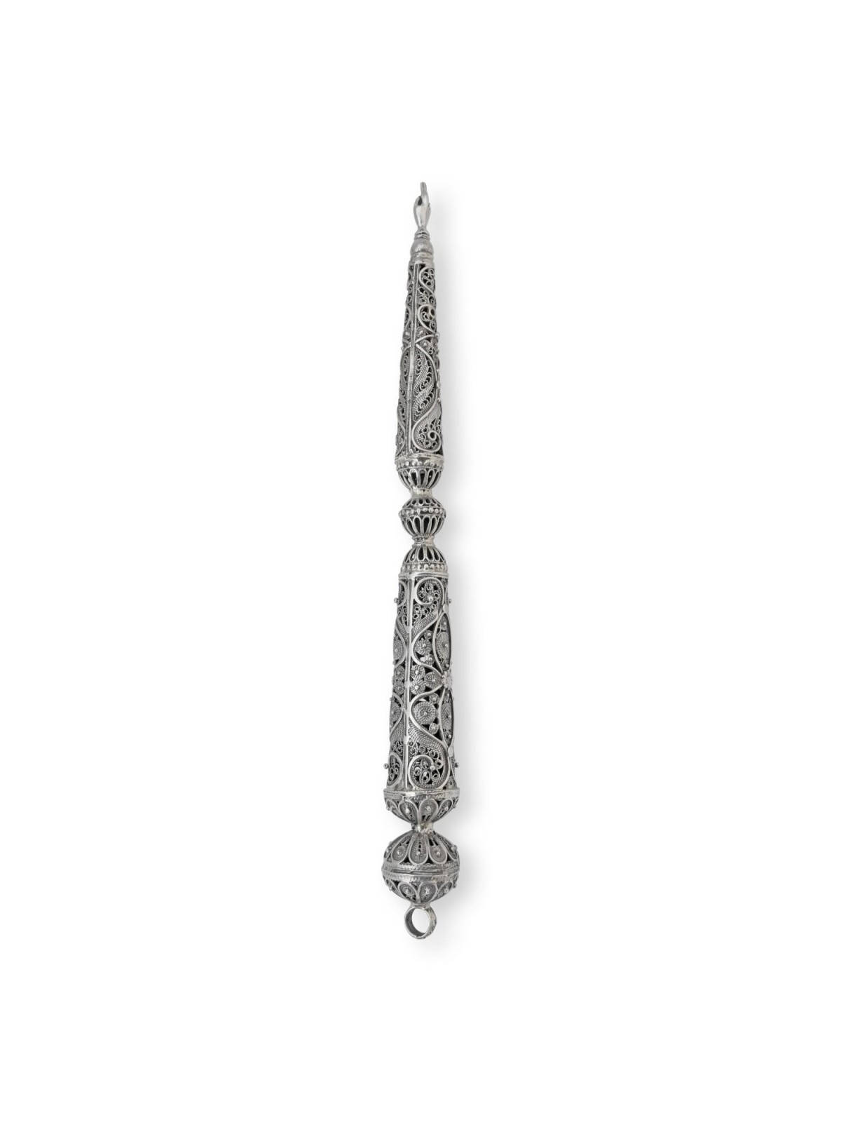 Traditional Yemenite Art Large Handcrafted Sterling Silver Torah Point