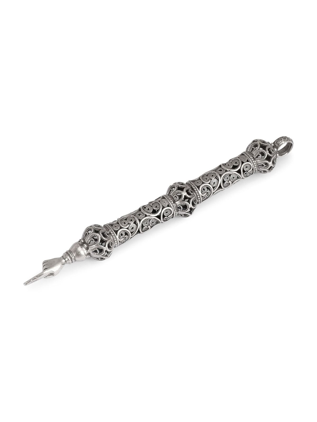 Traditional Yemenite Art Ornate Handcrafted Sterling Silver Yad (Torah