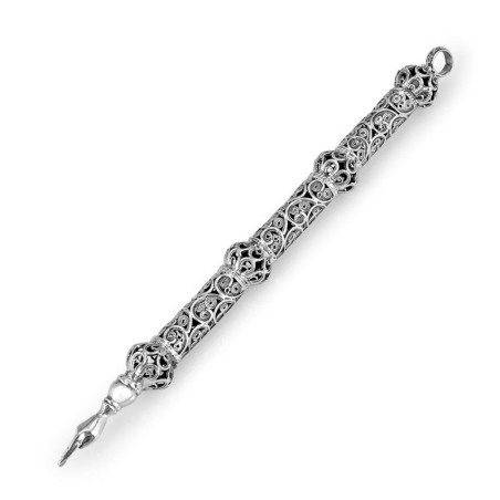 Traditional Yemenite Art Handcrafted Sterling Silver Torah Pointer Wit