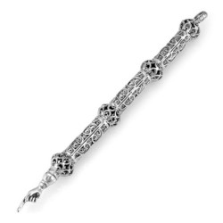 Traditional Yemenite Art Handcrafted Sterling Silver Torah Pointer Wit