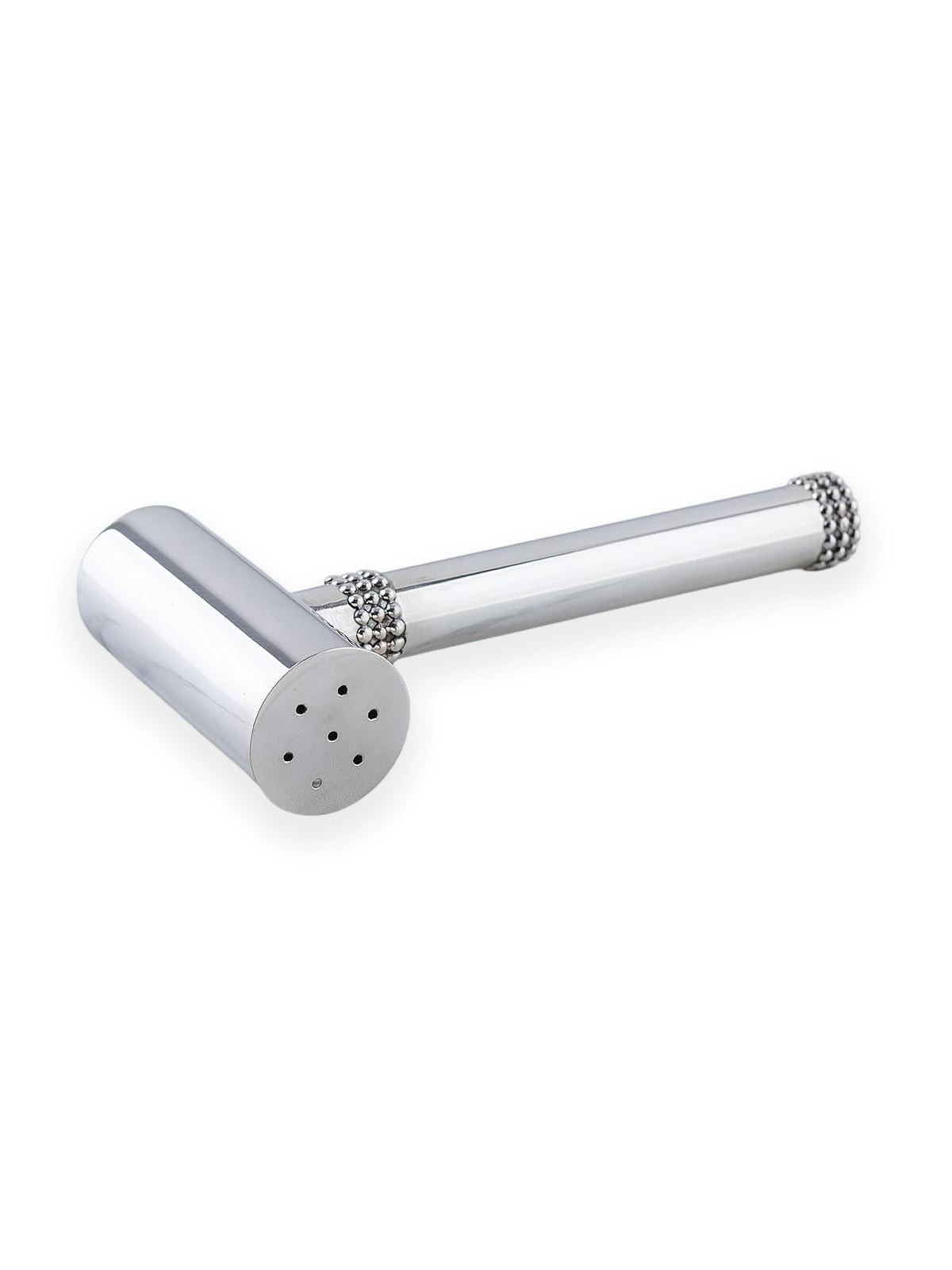 Bier Judaica 925 Sterling Silver Hammer Salt Shaker - Pearls Design