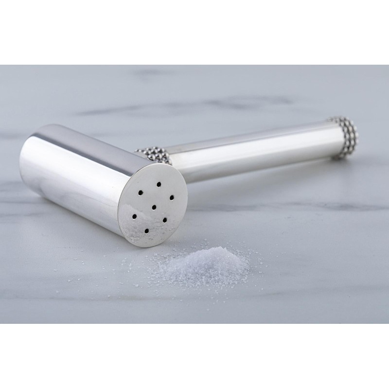 Bier Judaica 925 Sterling Silver Hammer Salt Shaker - Pearls Design