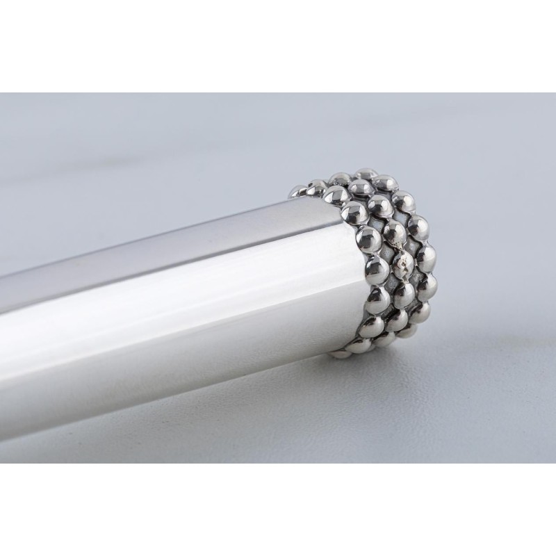 Bier Judaica 925 Sterling Silver Hammer Salt Shaker - Pearls Design