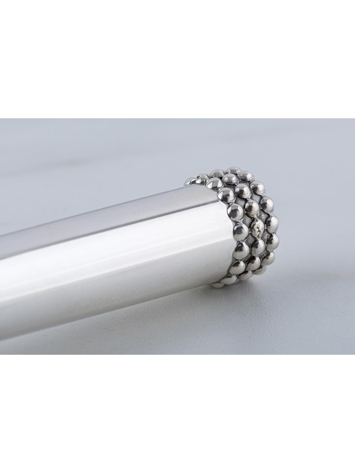 Bier Judaica 925 Sterling Silver Hammer Salt Shaker - Pearls Design