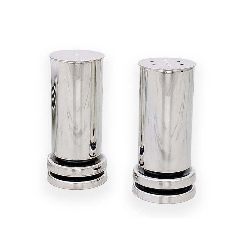 Bier Judaica Sterling Silver Disc Salt & Pepper Shaker Set