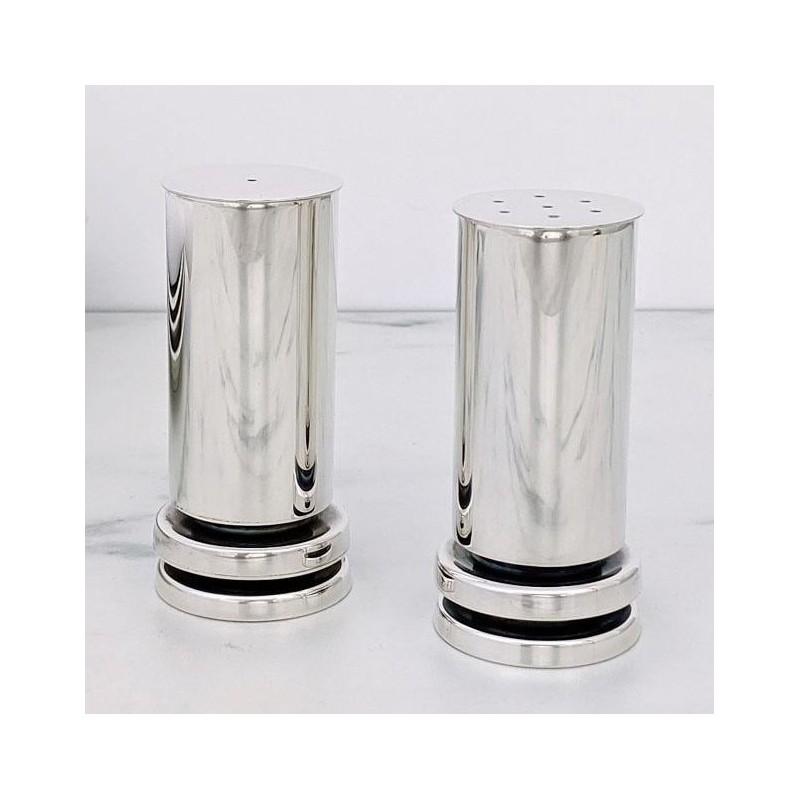 Bier Judaica Sterling Silver Disc Salt & Pepper Shaker Set
