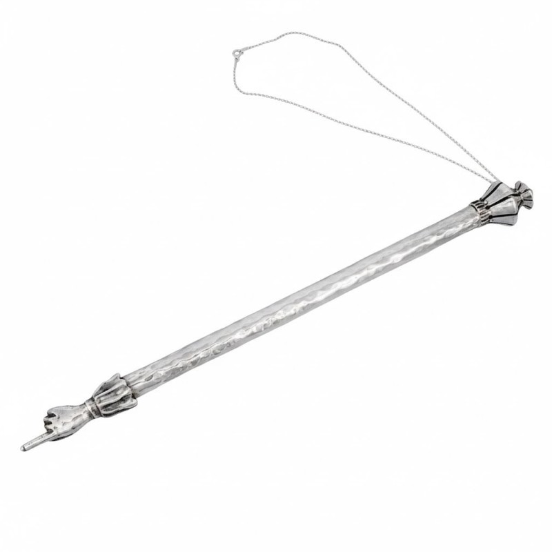 Bier Judaica 925 Sterling Silver Hammered Torah Pointer